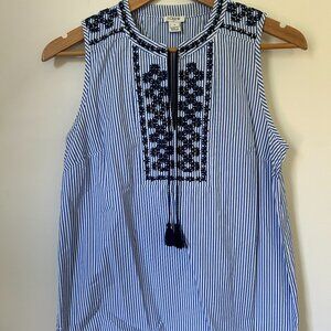 J Crew Factory Sleeveless Tunic/Blouse- Classic Prep